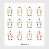 サンタクロース長ひげ漫画かわいいおもしろいクリスマス シール (シート)