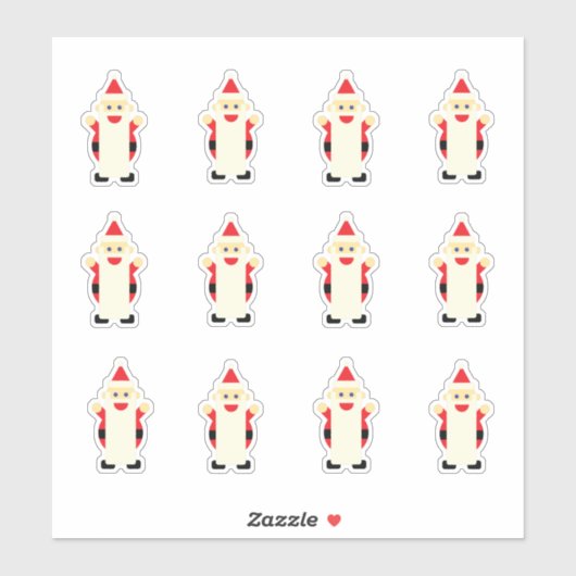 サンタクロース長ひげ漫画かわいいおもしろいクリスマス シール (シート)