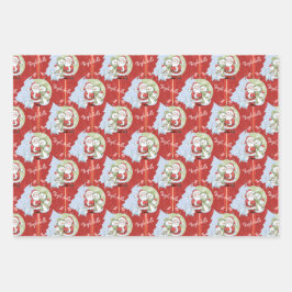 サンタクロース雪だるまサンタキャットラッピング紙 ラッピングペーパーシート