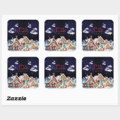 サンタクロース雪だるまフェスティバルクリスマスホリデー スクエアシール (シート)