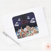 サンタクロース雪だるまフェスティバルクリスマスホリデー スクエアシール (封筒)