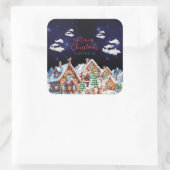 サンタクロース雪だるまフェスティバルクリスマスホリデー スクエアシール (バッグ)