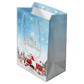 サンタクロース雪だるまメリークリスマスホリデーメディウ ミディアムペーパーバッグ (裏面アングル)