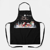 サンタクロース雪だるまメリークリスマスホリデー エプロン (正面)