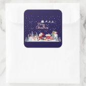 サンタクロース雪だるまメリークリスマスホリデー スクエアシール (バッグ)