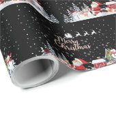 サンタクロース雪だるまメリークリスマスホリデー ラッピングペーパー (ロールコーナー)