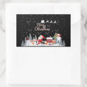 サンタクロース雪だるまメリークリスマスホリデー 長方形シール (バッグ)