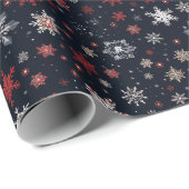 サンタクロース雪の結晶クリスマスプレゼントラップ ラッピングペーパー (ロールコーナー)