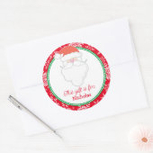 サンタクロース雪片キッズギフトラベルクリスマス ラウンドシール (封筒)