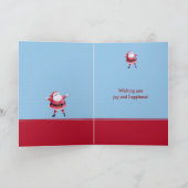 サンタクロース青クリスマスカード シーズンカード (内部)
