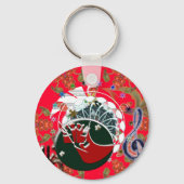 サンタクロース靴下レッド キーホルダー (裏面)