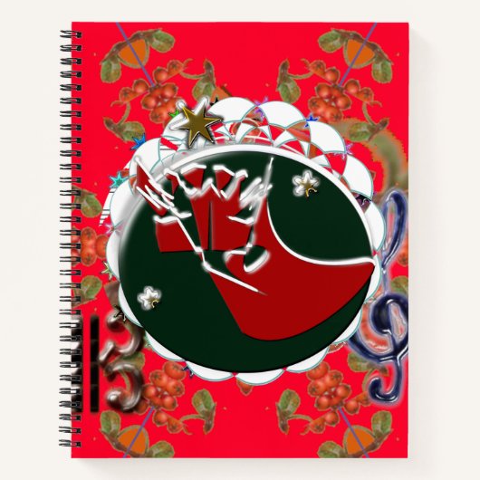 サンタクロース靴下レッド ノートブック (正面)