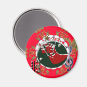 サンタクロース靴下レッド マグネット (正面/裏面)