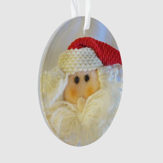 サンタクロース顔かわいいアクリルクリスマス オーナメント (正面)