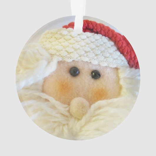 サンタクロース顔かわいいアクリルクリスマス オーナメント (裏面)