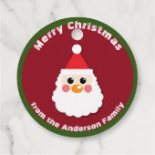 サンタクロース顔オンレッドメリークリスマス フェイバータグ (裏面)