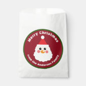 サンタクロース顔オンレッドメリークリスマス フェイバーバッグ (正面)