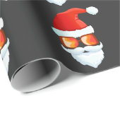 サンタクロース顔サングラスクリスマス ラッピングペーパー (ロールコーナー)