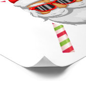 サンタクロース顔サングラス甘い杖 ポスター (角)