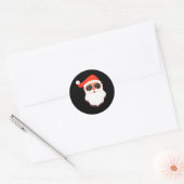 サンタクロース顔サングルスハットヒゲおもしろいキリスト ラウンドシール (封筒)