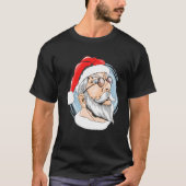 サンタクロース顔セレブのためのクリスマスコスチューム Tシャツ (正面)