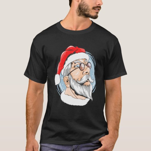 サンタクロース顔セレブのためのクリスマスコスチューム Tシャツ (正面)