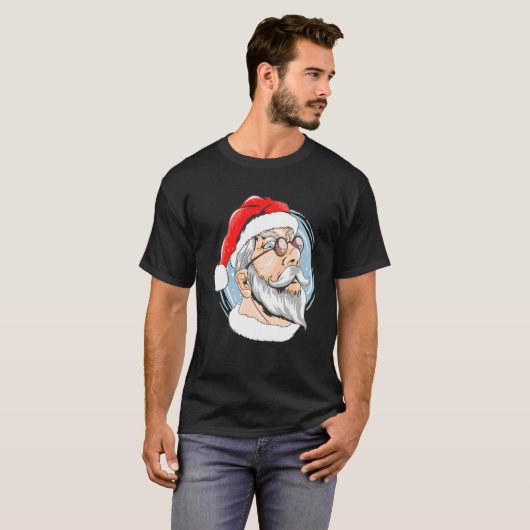 サンタクロース顔セレブのためのクリスマスコスチューム Tシャツ (正面フル)