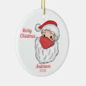 サンタクロース顔マスクメリークリスマス セラミックオーナメント (右)
