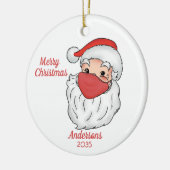 サンタクロース顔マスクメリークリスマス セラミックオーナメント (左)