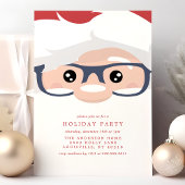 サンタクロース顔モダンクリスマスホリデーパーティー 招待状