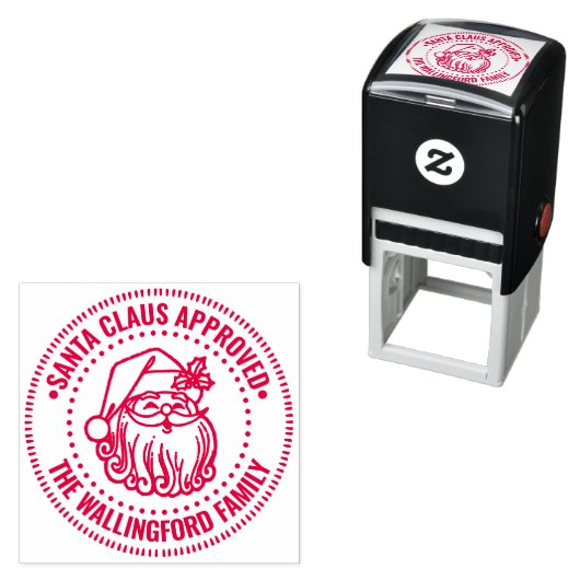 サンタクロース顔ロゴ認定家族名 セルフインキングスタンプ (インサイチュ)