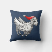 サンタクロース飛んでいるクリスマスヒツジ クッション (裏面)