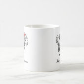 サンタクロース飛んでいるクリスマスヒツジ コーヒーマグカップ (中央)