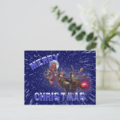 サンタクロース飛んでいるレッドノーズ シーズンポストカード (スタンド正面)