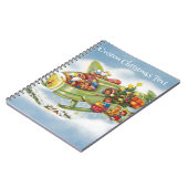 サンタクロース飛行機ヴィンテージクリスマス ノートブック (左側)