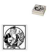 サンタクロース飲むコーヒークリスマスクリスマスアート ラバースタンプ (押印)