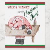 サンタクロース飲ワインクリスマス応援 ワインラベル (シングルラベル)