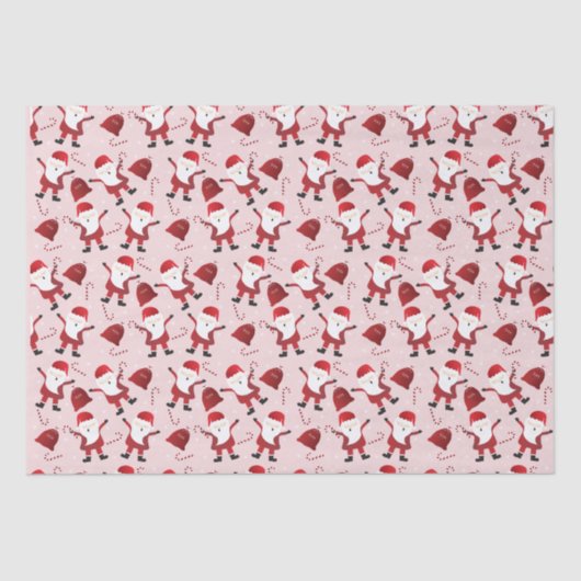 サンタクロース飴キャネズパターンレッド 薄葉紙 (正面)