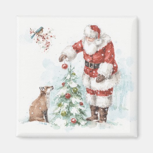 サンタクロース飾は森と共に木のために マグネット (正面)