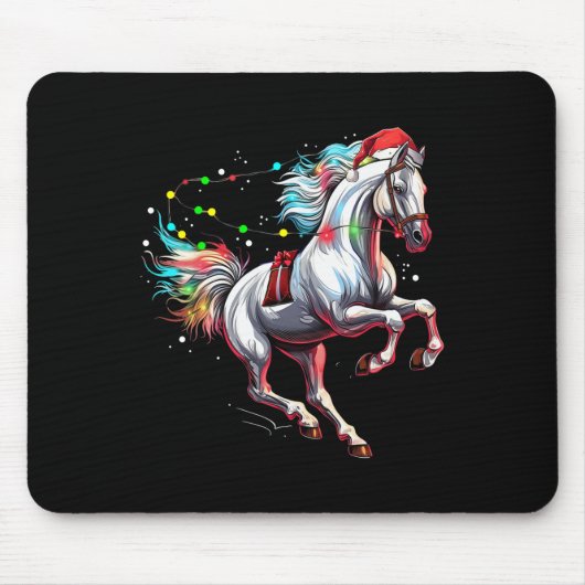 サンタクロース馬クリスマスアートライディングドレス マウスパッド (正面)