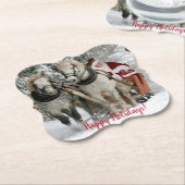 サンタクロース馬車クリスマスホリデー ペーパーコースター (アングル)