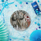 サンタクロース馬車クリスマスホリデー ペーパープレート (パーティー)