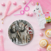 サンタクロース馬車クリスマスホリデー ペーパープレート (パーティー)