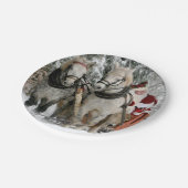 サンタクロース馬車クリスマスホリデー ペーパープレート (アングル)