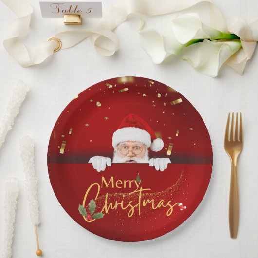 サンタクロース魅力的メリークリスマスフェスティバル ペーパープレート (ウェディング)