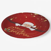 サンタクロース魅力的メリークリスマスフェスティバル ペーパープレート (アングル)