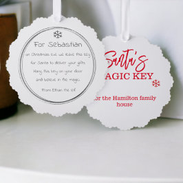サンタクロース魔法鍵ラベル(独自の鍵を追加) オーナメントカード