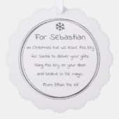 サンタクロース魔法鍵ラベル(独自の鍵を追加) オーナメントカード (正面)