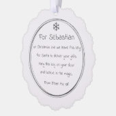 サンタクロース魔法鍵ラベル(独自の鍵を追加) オーナメントカード (左)