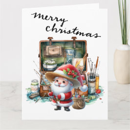 サンタクロース魚釣りオンクリスマスデー カード